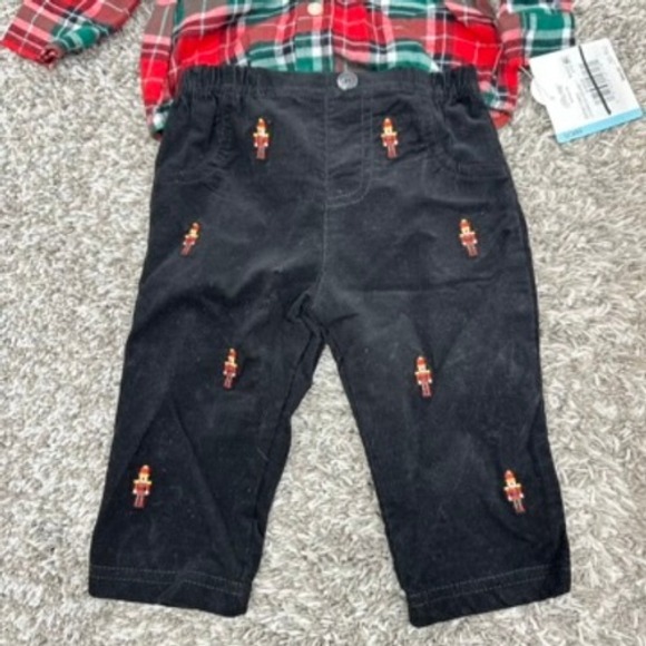 Little Me 6M Baby Holiday Outfit Flannel Shirt Corduroy Nutcracker Pants Set NWT - Picture 7 of 11